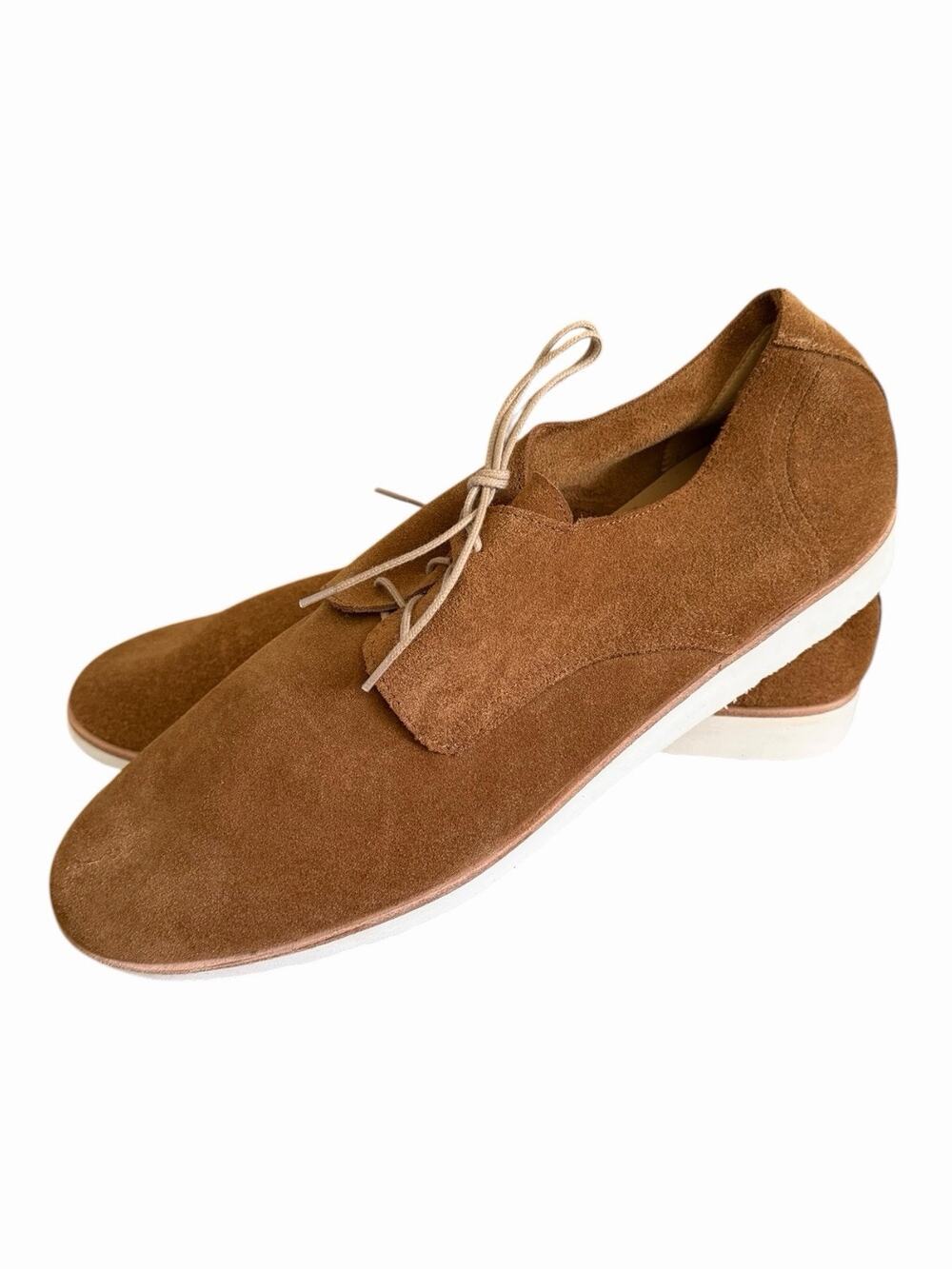 NISOLO Mens Tan Suede Lightweight Derby Shoes Lace Up Casual Dress Shoes Size 11